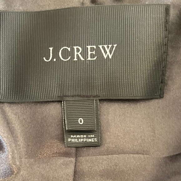J.Crew Woman's Black/Grey Wool Outdoor Duffle Toggle Short Coat Sz 0 - Picture 9 of 11